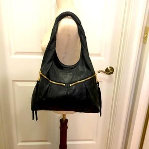 Aimee Kestenberg large black leather handbag